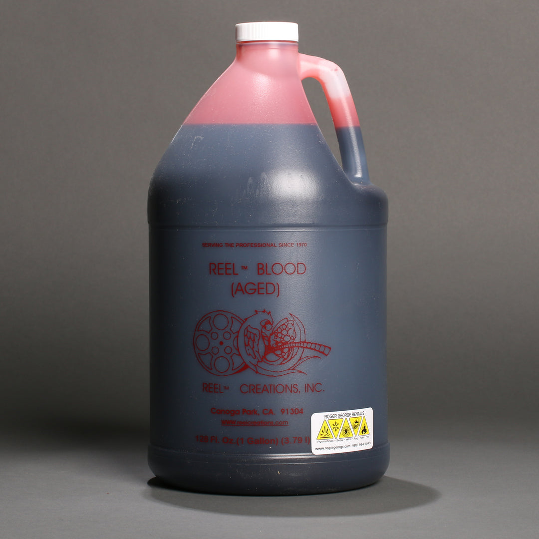 Bottle of reel blood aged blood fake stage blood