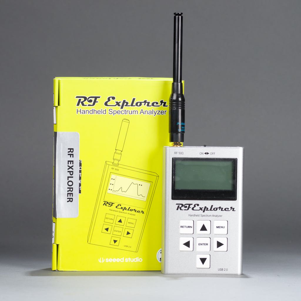 RF Explorer handheld spectrum analyzer. 