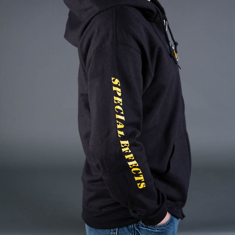 Special effects hoodie sweatshirt side with special effects text